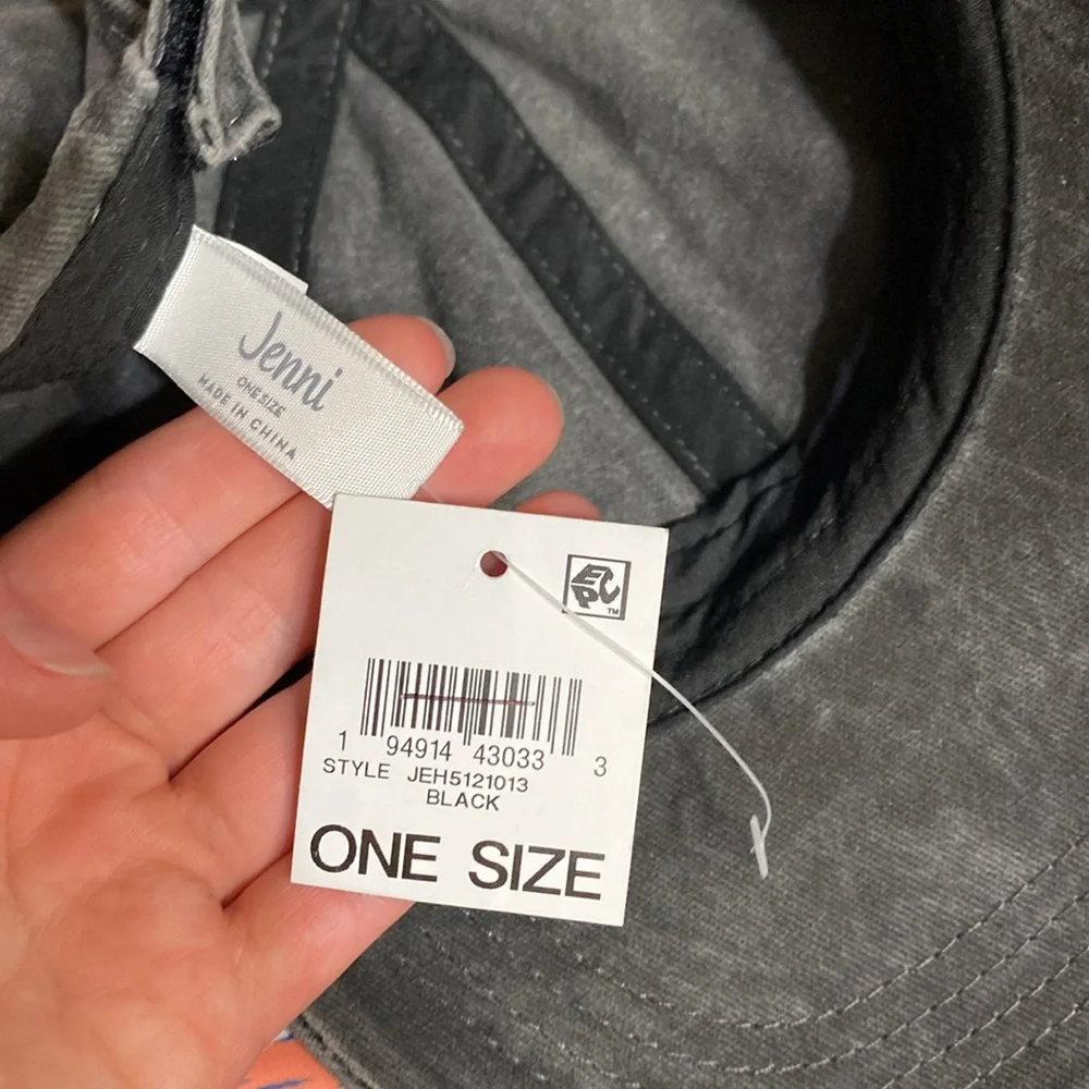NWT Jenni Women's Hat Washed Black Baseball Cap - Picture 5 of 5